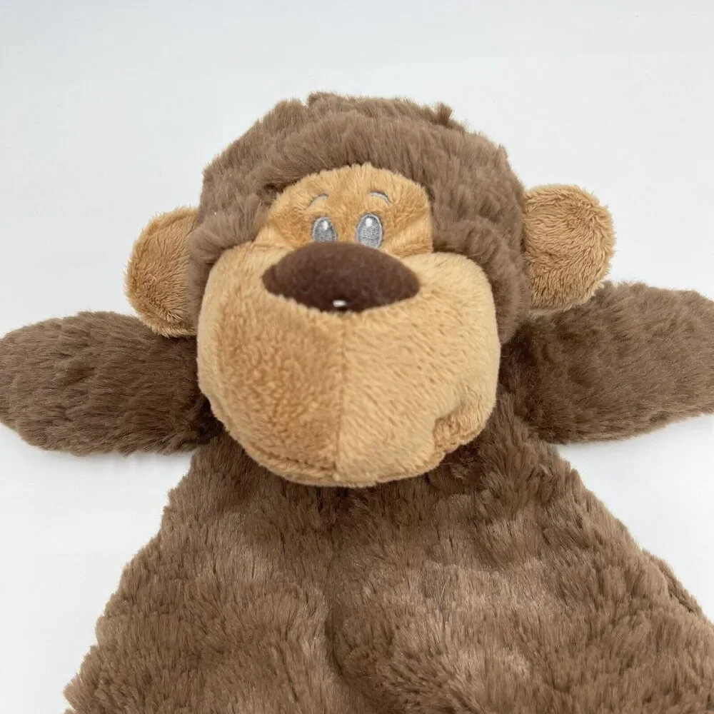 Petting Zoo Brown Tan Monkey Lovey Unstuffed Security Blanket Plush Toy 2016